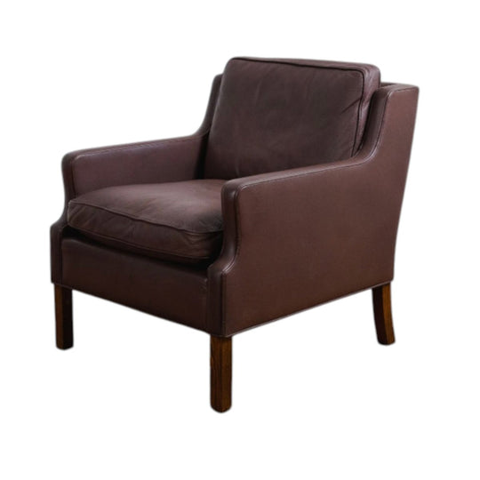 Danish Leather Armchair-Attributed to Børge Mogensen