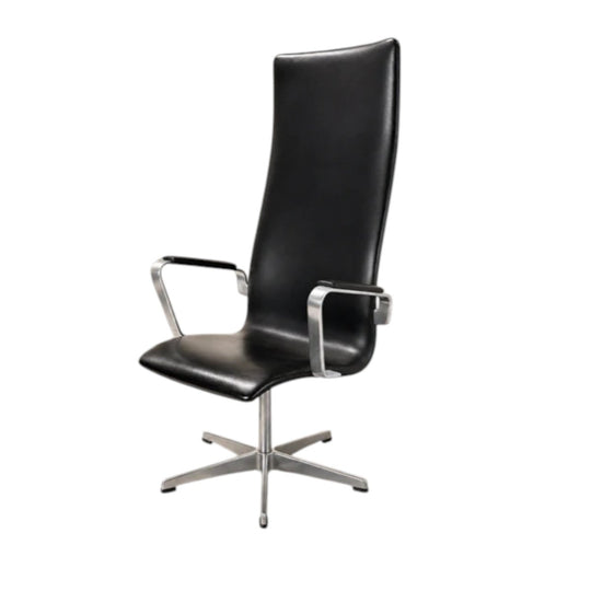 Danish Modern Oxford high back lounge chairs, designed by Arne Jacobsen for Fritz Hansen