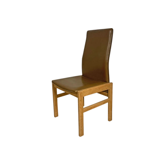 Danish Oak & Leather High Back Chair
