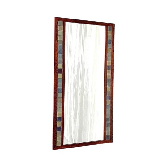 Danish Rosewood & Tile Inlaid Mirror