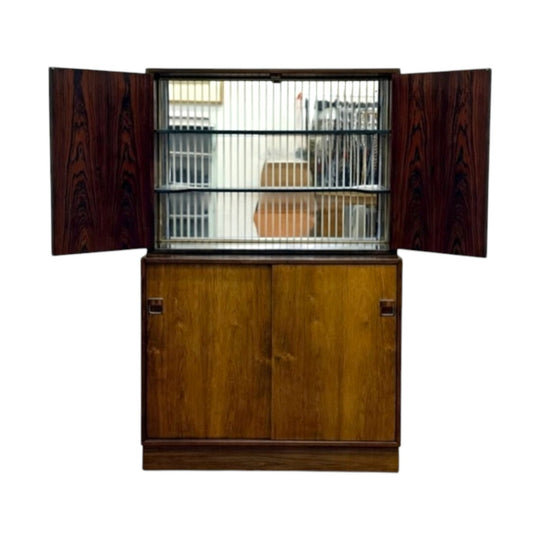 Danish Rosewood Two-Piece Hjørnebo System Bar Unit