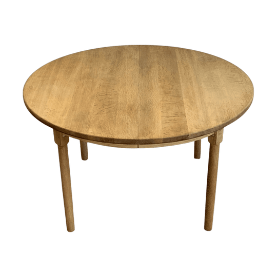 Danish Round Solid Oak 2 Leaf Extension Dining Table (awaiting restoration)