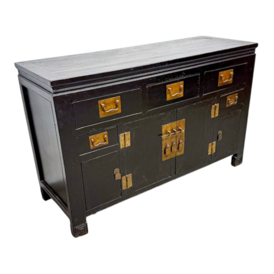Dark Tianjin Cabinet – Wood, Black.