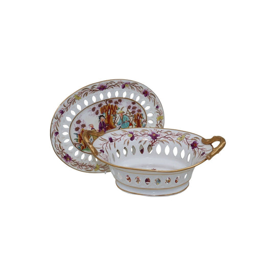 Davenport bone china dessert basket and stand