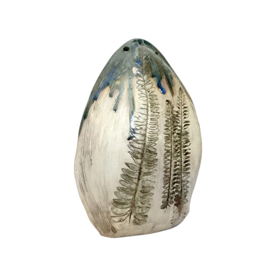 Decorative Ceramic Vase with fern imprint