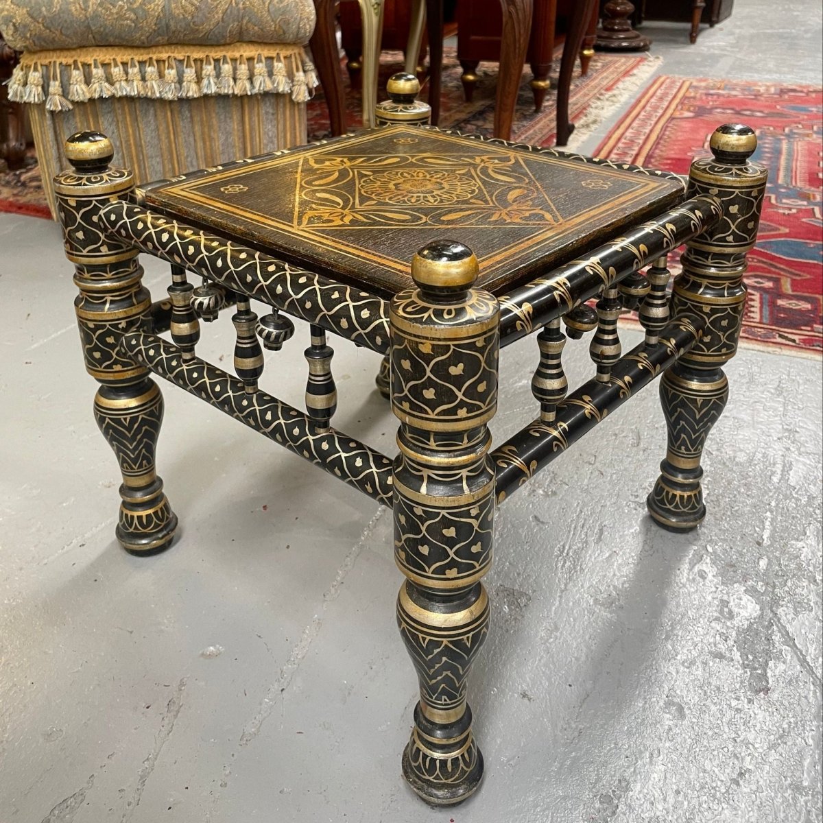 Decorative Hand Painted Moroccan Small Table | Bazaa | Designer, Vintage and Antique Furniture