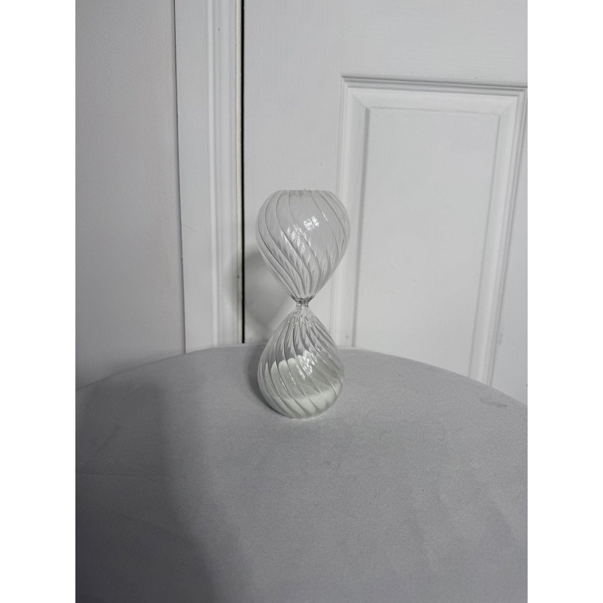 Decorative Swirl Glass Sand Timer Hourglass White | Bazaa | Designer, Vintage and Antique Furniture