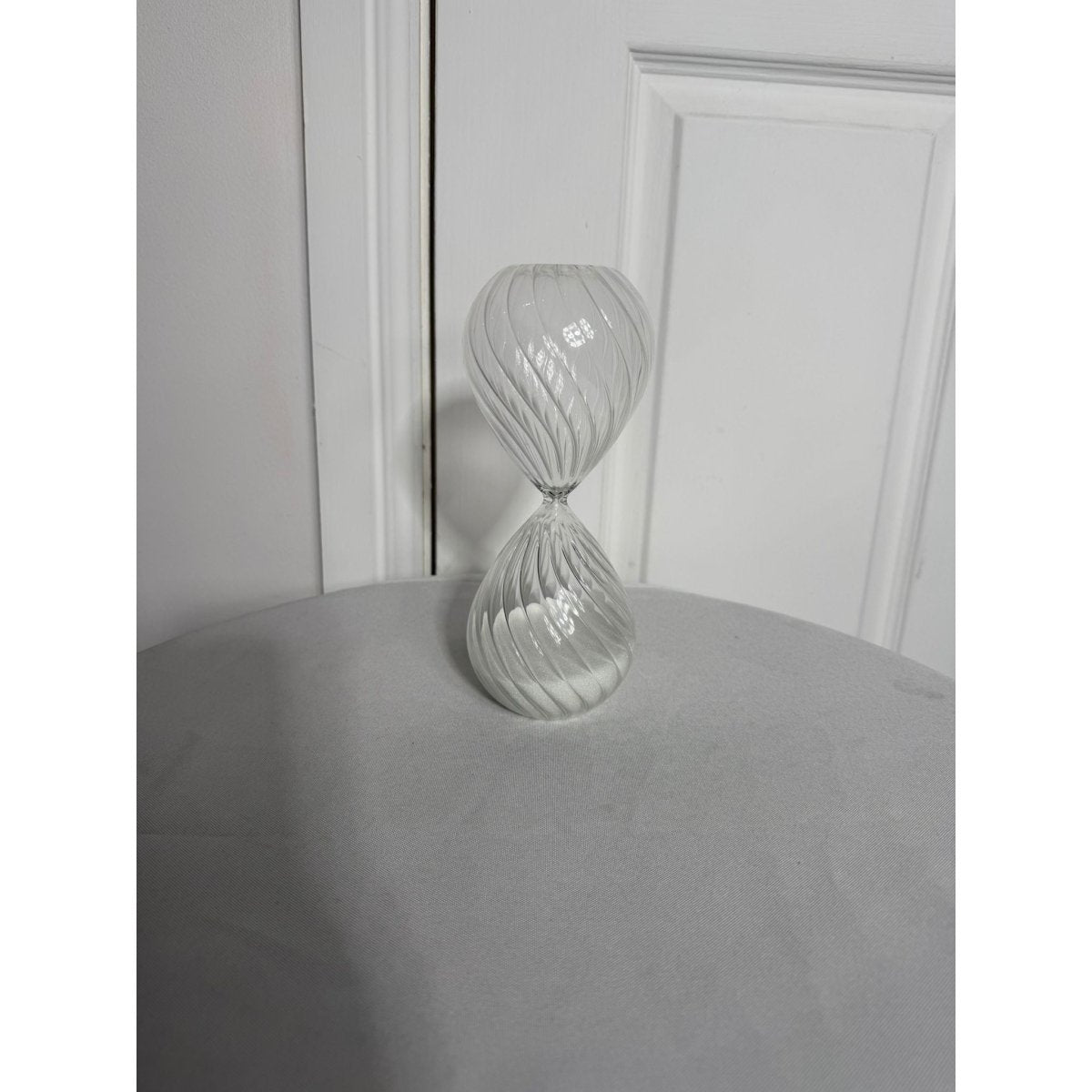 Decorative Swirl Glass Sand Timer Hourglass White | Bazaa | Designer, Vintage and Antique Furniture