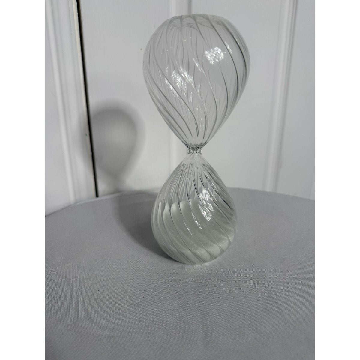 Decorative Swirl Glass Sand Timer Hourglass White | Bazaa | Designer, Vintage and Antique Furniture