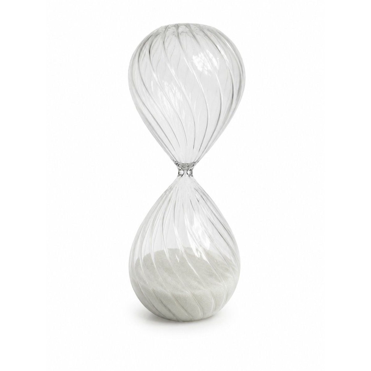 Decorative Swirl Glass Sand Timer Hourglass White | Bazaa | Designer, Vintage and Antique Furniture