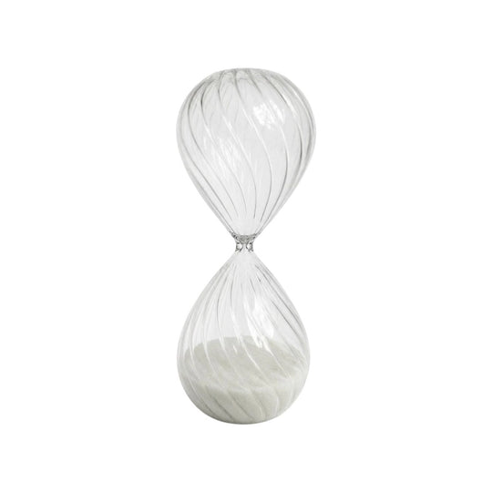 Decorative Swirl Glass Sand Timer Hourglass White