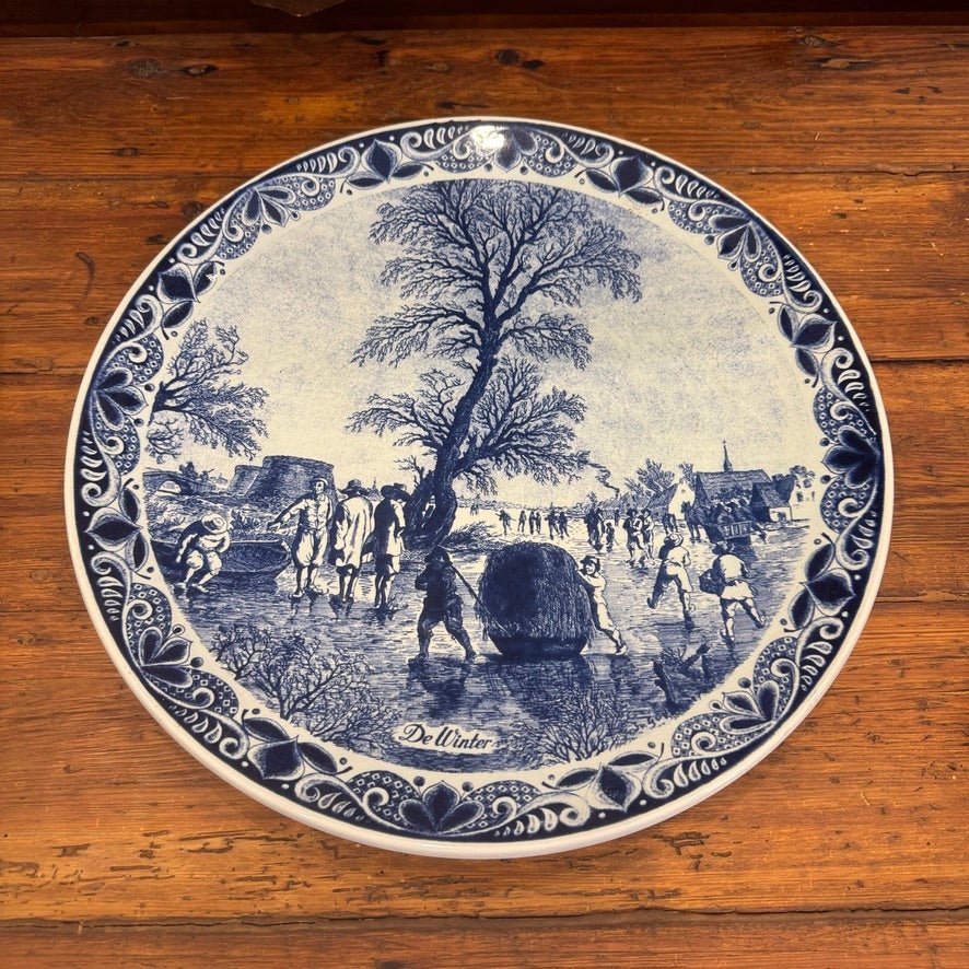 Delfts Chemkefa "De Winter" Wall Plates | Antique Decor | Bazaa | Designer, Vintage and Antique Furniture