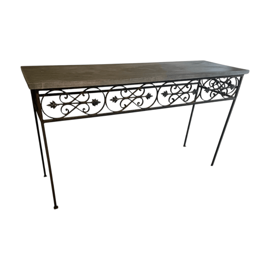 Delightful French vintage iron console table