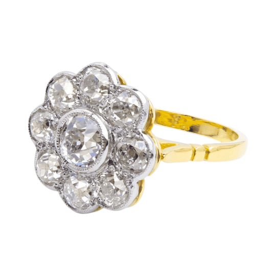 Diamond 'Daisy' Ring in 18kt Gold & Platinum