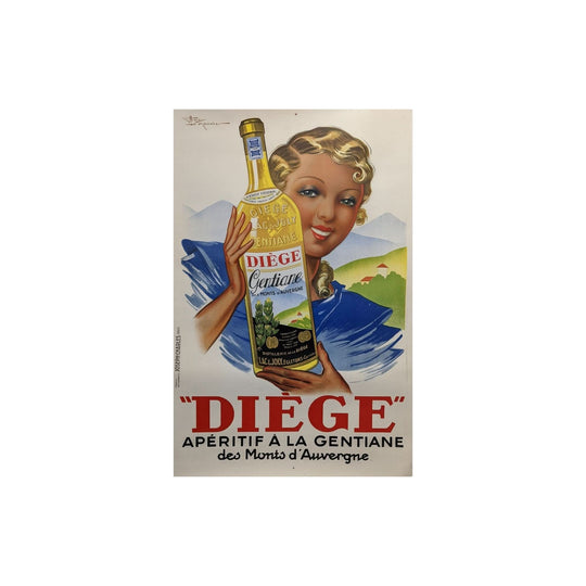 Diege Apertif A La Gentiane - Vintage Poster
