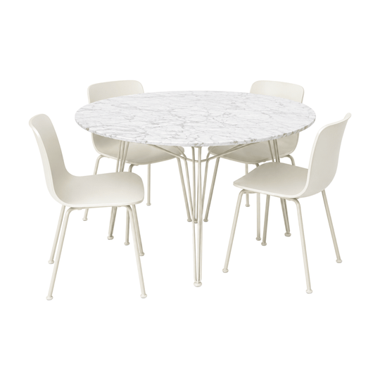 Dining Table Marble Round Vitra Style Designer 6 Chairs Modern White Set