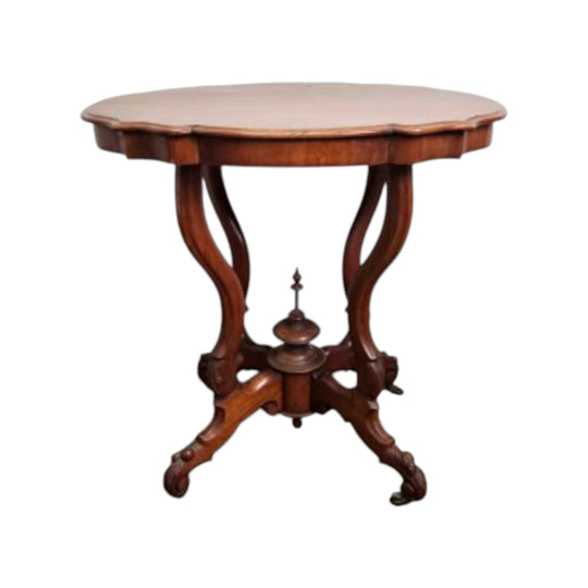 Antique Birdcage Base Side Table on Castors