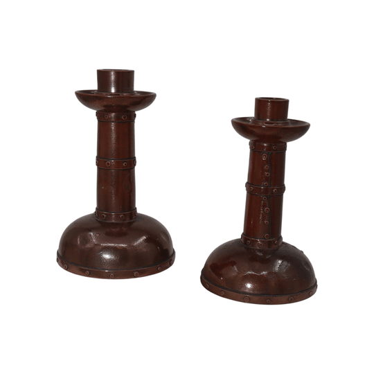Doulton Lambeth Copper Ware candlesticks