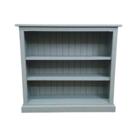Duck Egg Blue Low Bookcase with Distressed Edges