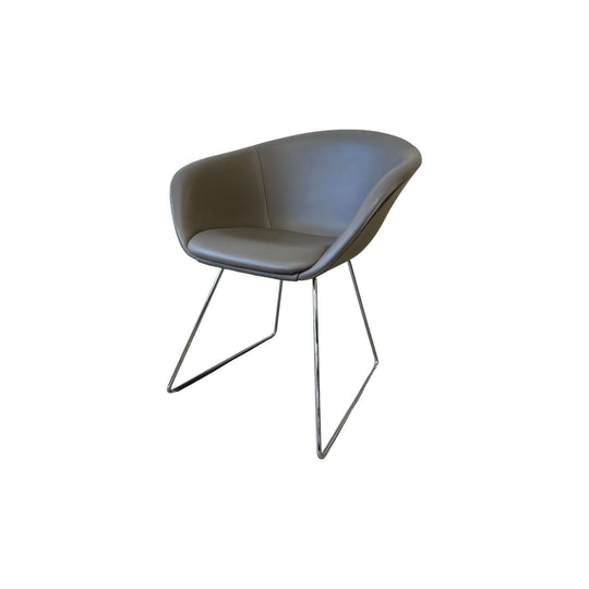 Duna 02 Chair, Sled Base, Leather, Arper
