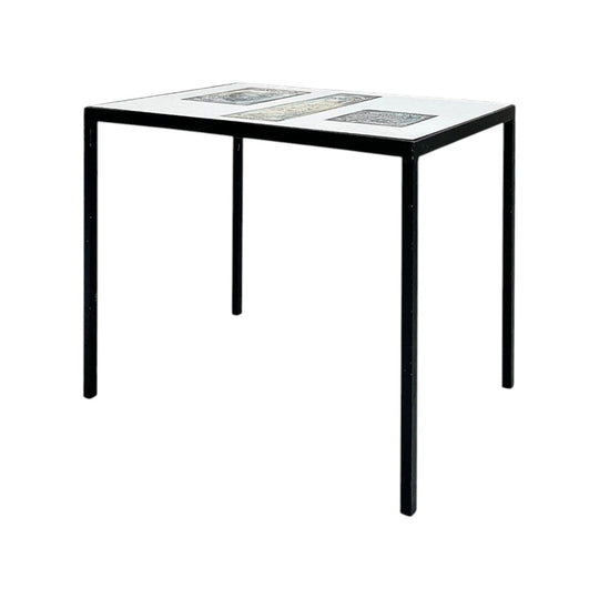 Dutch Side Table with Original Enamelled Artwork