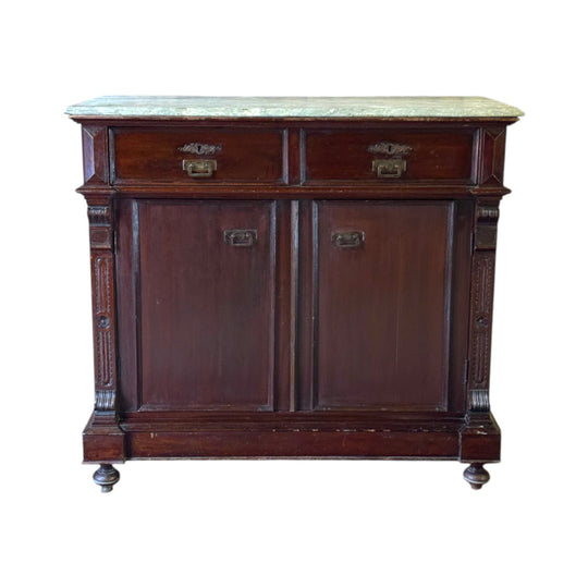 Vintage French Empire Style Marble Top Cabinet