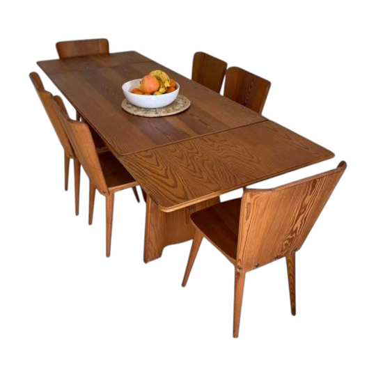 Göran Malmvall - extremely rare nordic pine dining suite (1950s)