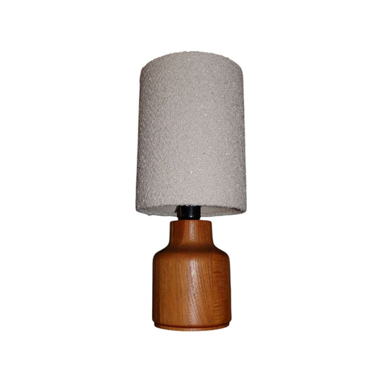 Dyrlund Teak Lamp with Boucle Shade