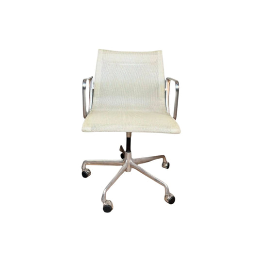 Eames Aluminium Office Chair in Cream Mesh by Charles and Ray Eames