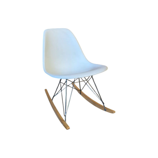 Eames / Vitra Plastic Side Chair With Eiffel Base on Rocker