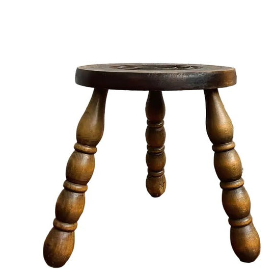 Early 20th-Century French Provincial Short Three-Legged Bobbin Stool