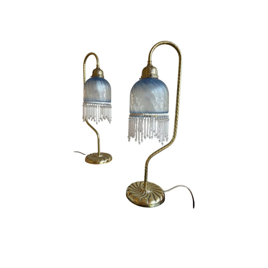 Early 20th Century Twisted Brass Lamp - Two Available