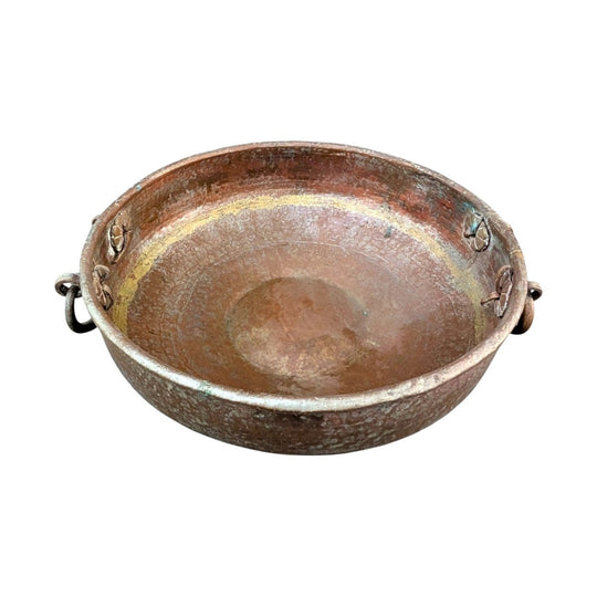 Early European Copper Basin | Silvered, Hand Worked
