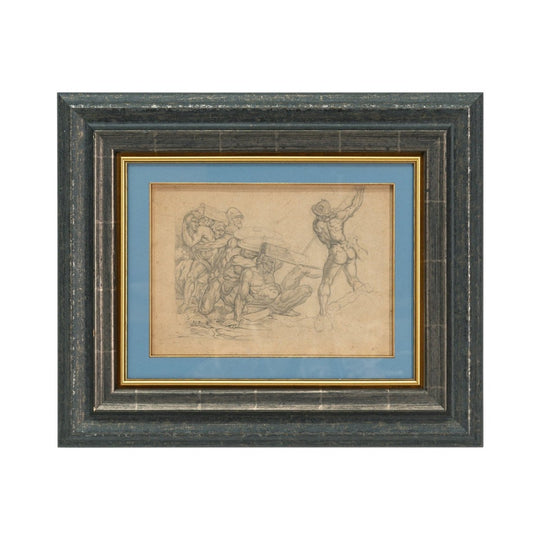 Early to Mid 19th Century Male Nude Graphite Drawing