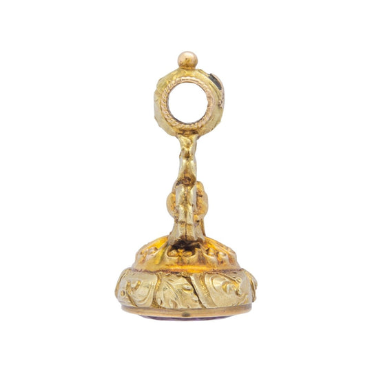 Early Victorian, Gold Filled & Amethyst Intaglio Fob
