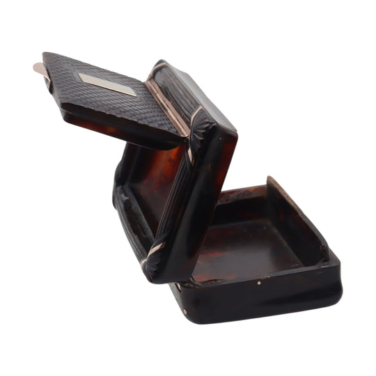 Rare double opening tortoiseshell and gold snuff box