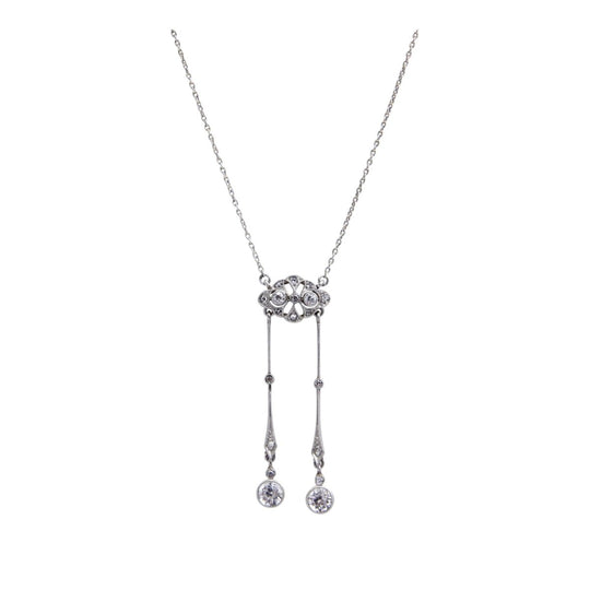 Edwardian, Diamond & White Sapphire Negligee Necklace