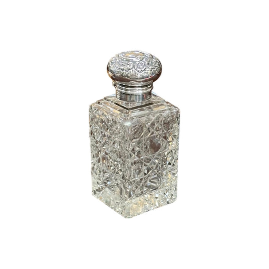 Edwardian sterling silver hobnail perfume bottle 1904
