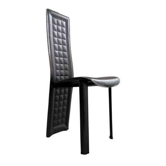Eight (8) Postmodern Saddle Leather Dining Chairs in the Style of Pietro Costantini | Bazaa | Designer, Vintage and Antique Furniture