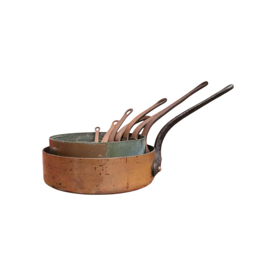 Eight Antique Copper and Cast Iron Saucepans - Antwerpen (Antwerp), Belgium