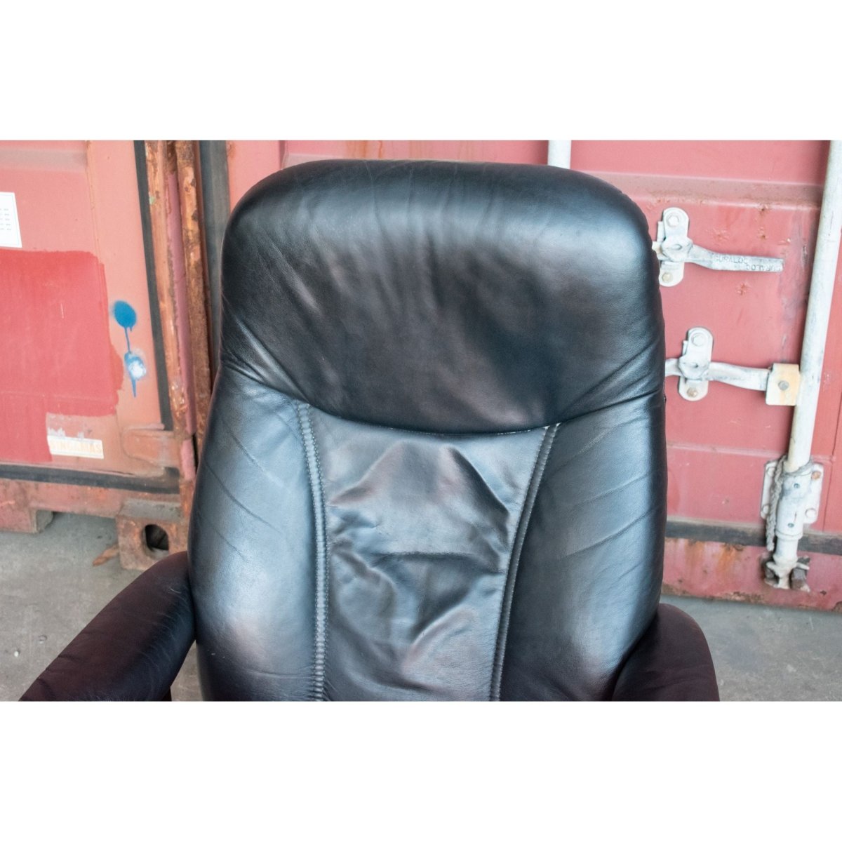 Ekornes Stressless Consul Recliner with Footstool – Medium Size, Black Leather Comfort | Bazaa | Designer, Vintage and Antique Furniture