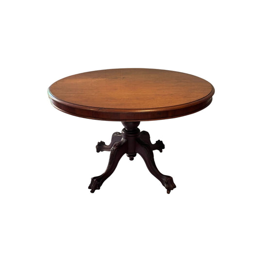 Elegant 19th-Century Cedar Oval Breakfast Tilt-Top Table with Four Edwardian Chairs
