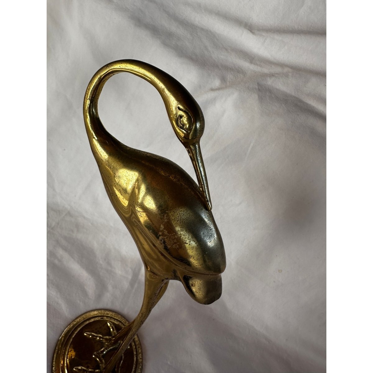 Elegant Mid - Century Solid Brass Crane Pair – Hollywood Regency Sculptural Decor | Bazaa | Designer, Vintage and Antique Furniture