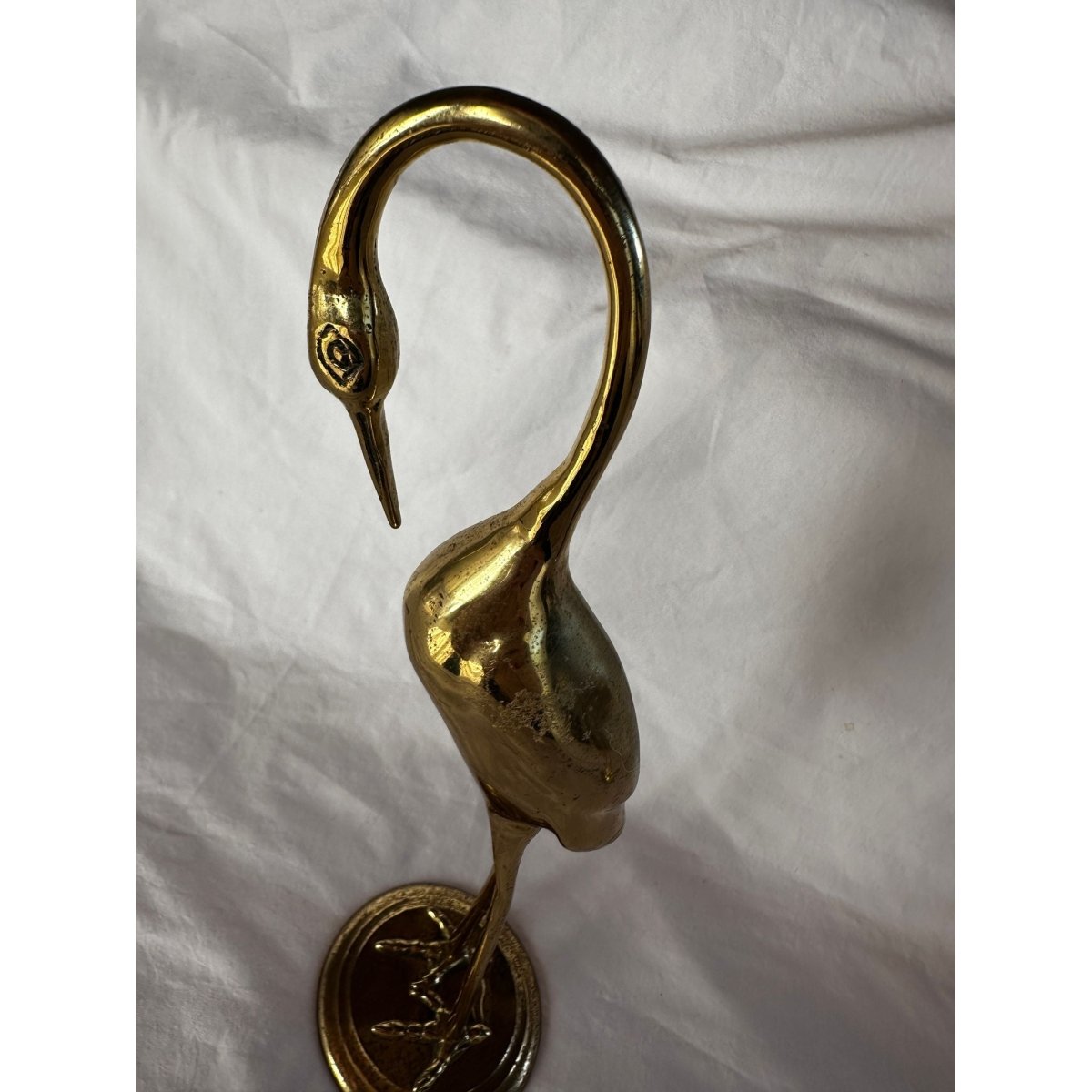 Elegant Mid - Century Solid Brass Crane Pair – Hollywood Regency Sculptural Decor | Bazaa | Designer, Vintage and Antique Furniture