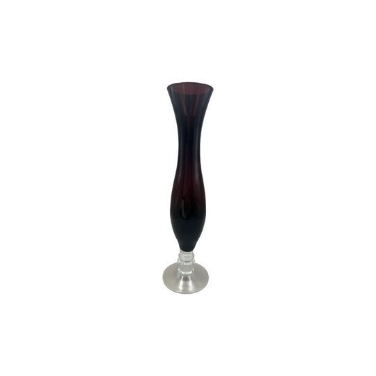 Empoli Amethyst Bud Vase with Clear Stem 22cm