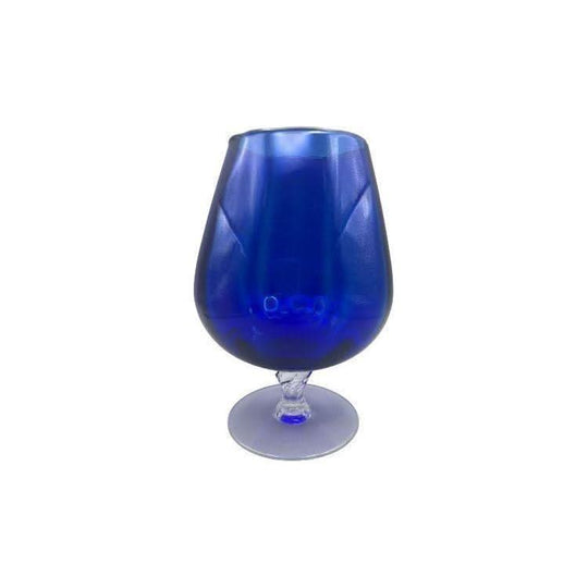 Empoli Cobalt Blue Optic Stripe Brandy Balloon 16cm