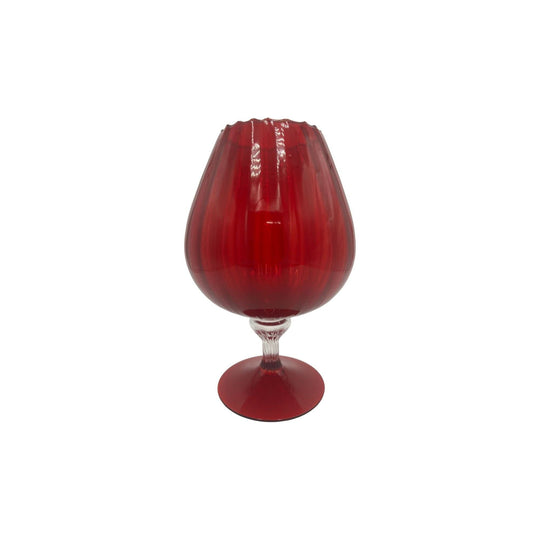 Empoli Large Red Stripe Optic Brandy Balloon