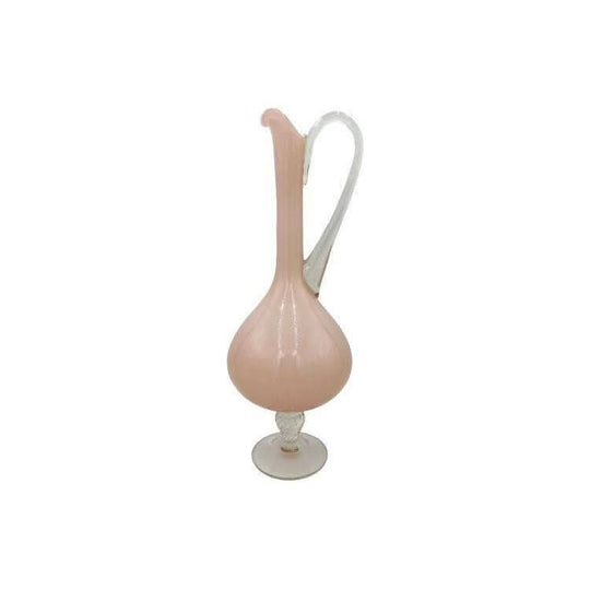 Empoli Pink Cased Glass Handled Jug
