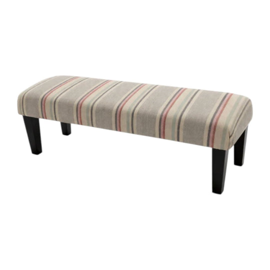 End of Bed Ottoman Custom Made Stripe Upholstery