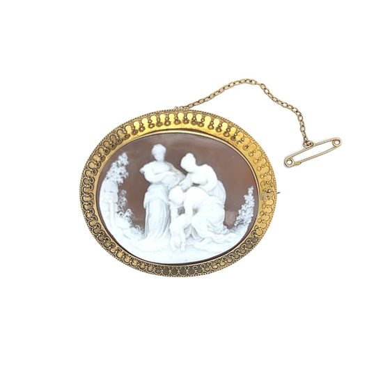 English 15ct gold cameo brooch c.1870